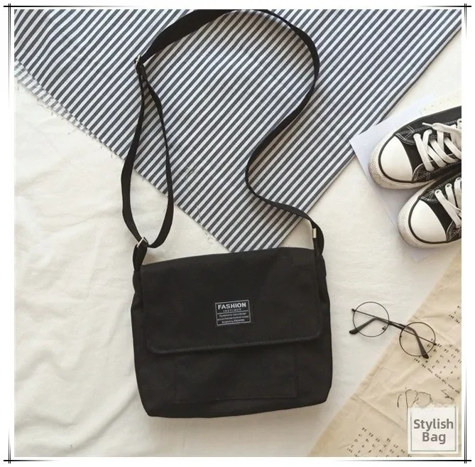 

Casual Japanese Harajuku Sle Student oulder Crossbody Bag Women's Ulzzang Book Bag Canvas Menger Bag Leisure Faion