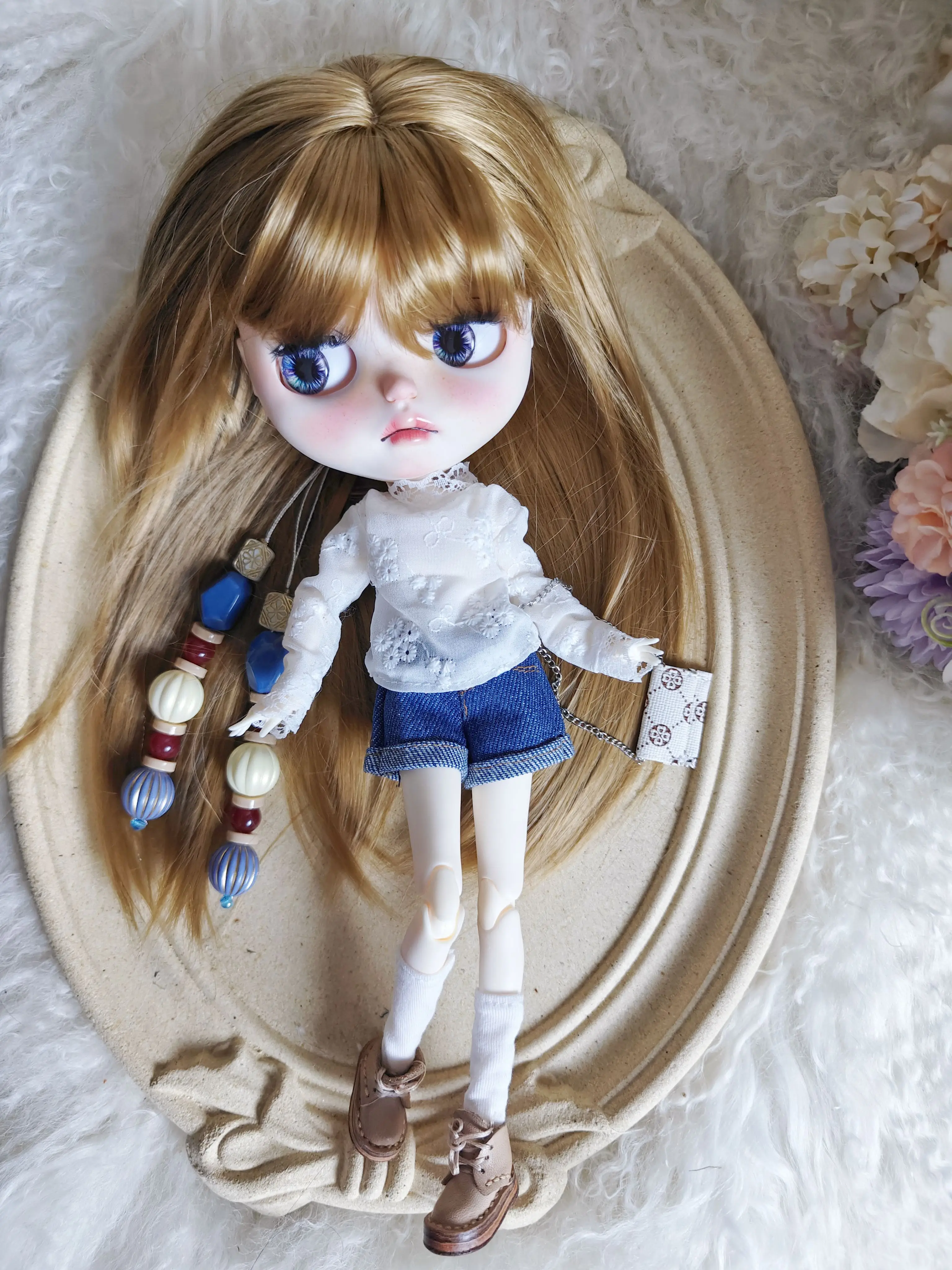 blythe dolls clothes Casual suit jeans set ob22 ob24  azone track suit handmade  doll clothes doll accessories