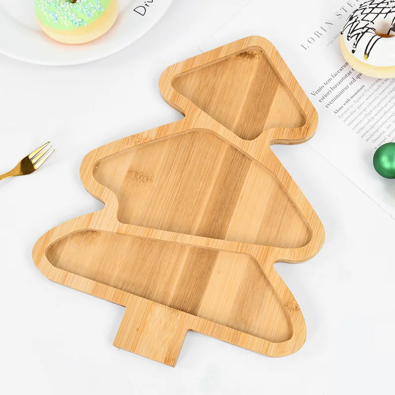 Christmas Tree Shape Plate Tray Dessert Candy Dish Cheese Board Appetizer Dessert Tray Boards Xmas New Year Party Supplies