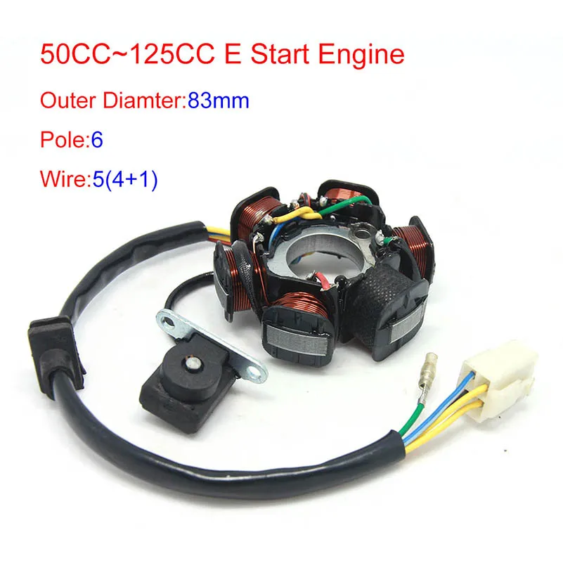 Motorcycle Generator Stator Coil 6 Poles 5 Copper Wire Magneto Half Wave Full  For GY6 Kymco 125 150CC Moto Accessories