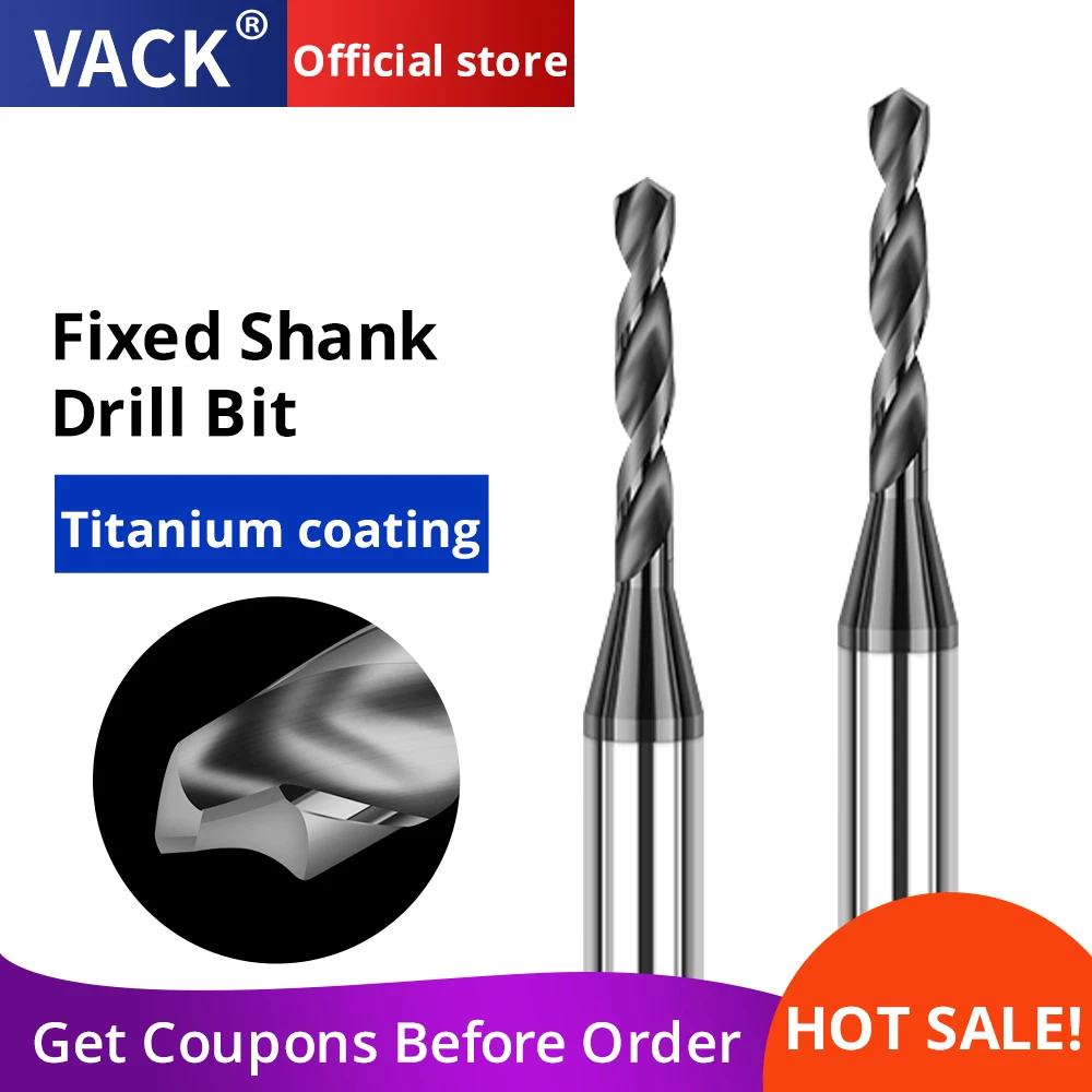 VACK Carbide Alloy Drill Tungsten Steel Hard Stainless Twist Bit Straight Handle Solid Drill For CNC Machine Tools 0.3-3.99mm