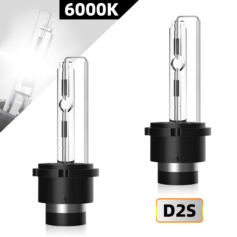 

2 шт., ксеноновые лампы высокой яркости D2S, 6000 К, белый цвет, простая установка, подходит для автомобилей, высокая яркость 10000LM