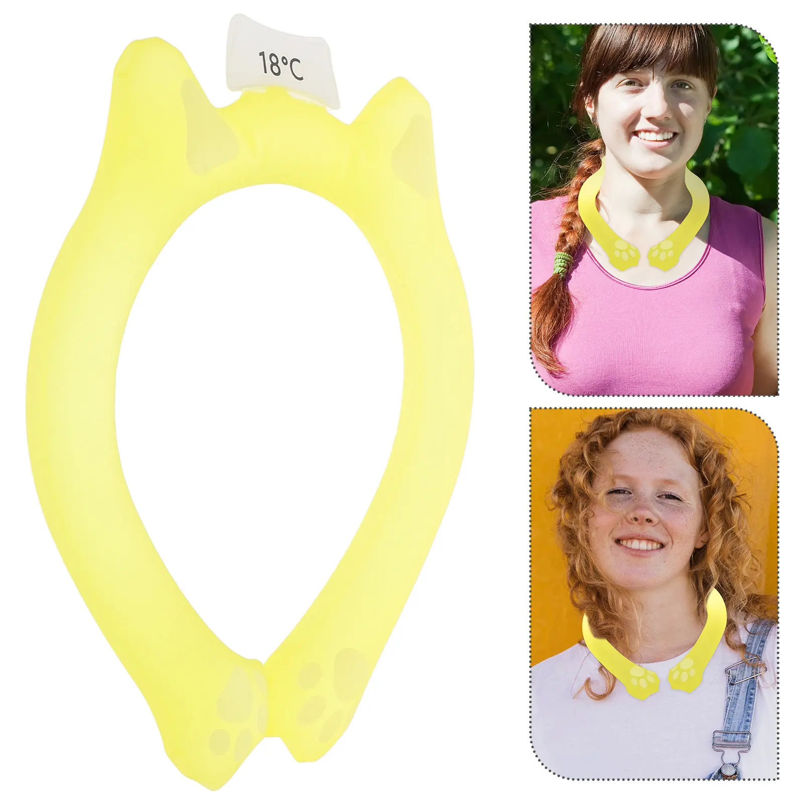 

Reusable Neck Cooling Tube Wearable Body Cooling Products Summer Outdoor Hot Weather Yellow Heating Collar