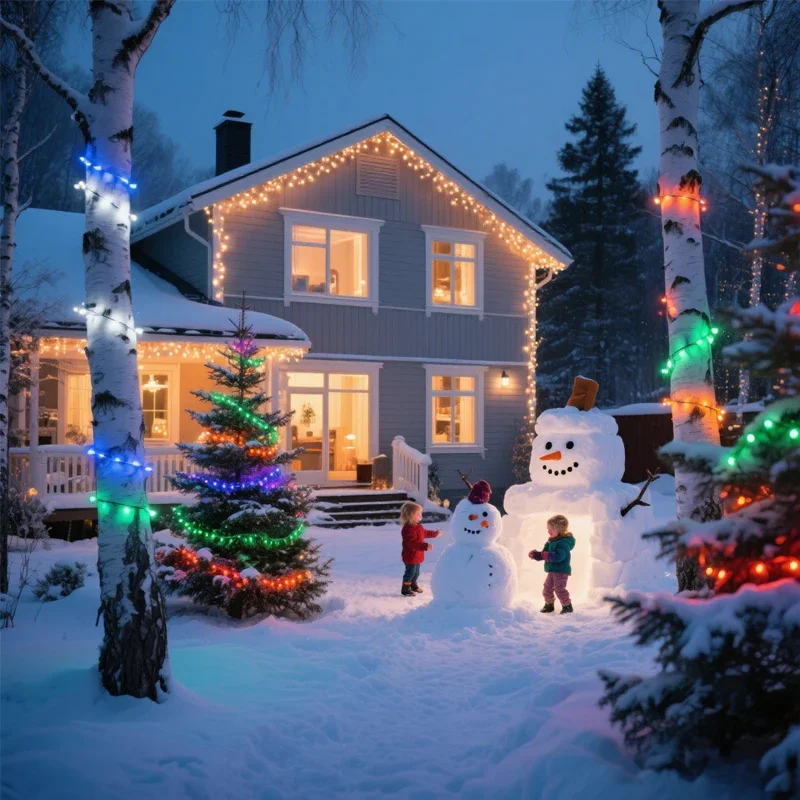 5m/10m USB LED Light String APP Koper Zilver Draad Garland Lights Waterdichte Kerstverlichting Kerst Bruiloft Decoratie