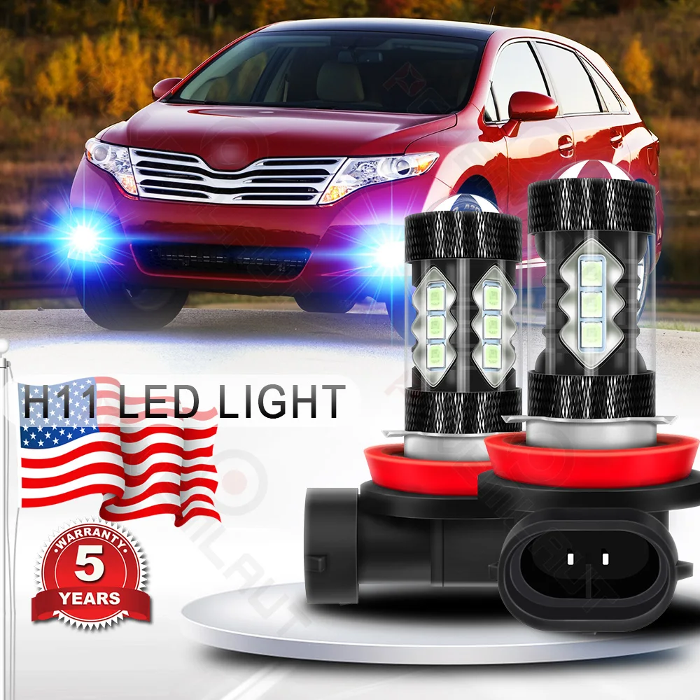 

CHUSYYRAY 2PCS Car lights H11 Super Bright LED Headlights High Low Beam Fog Light Bulb White 6000K Car accsesories