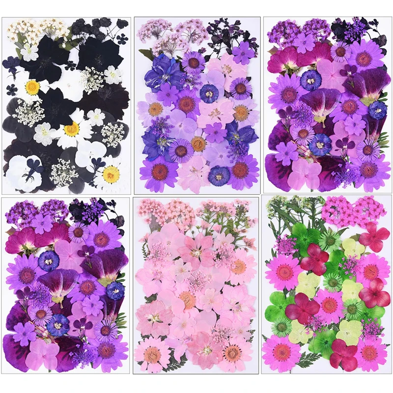 1 paquete de 34-40 flores secas, pegatinas de flores prensadas para manualidades, rellenos de moldes de resina, fabricación de joyas, decoración de uñas