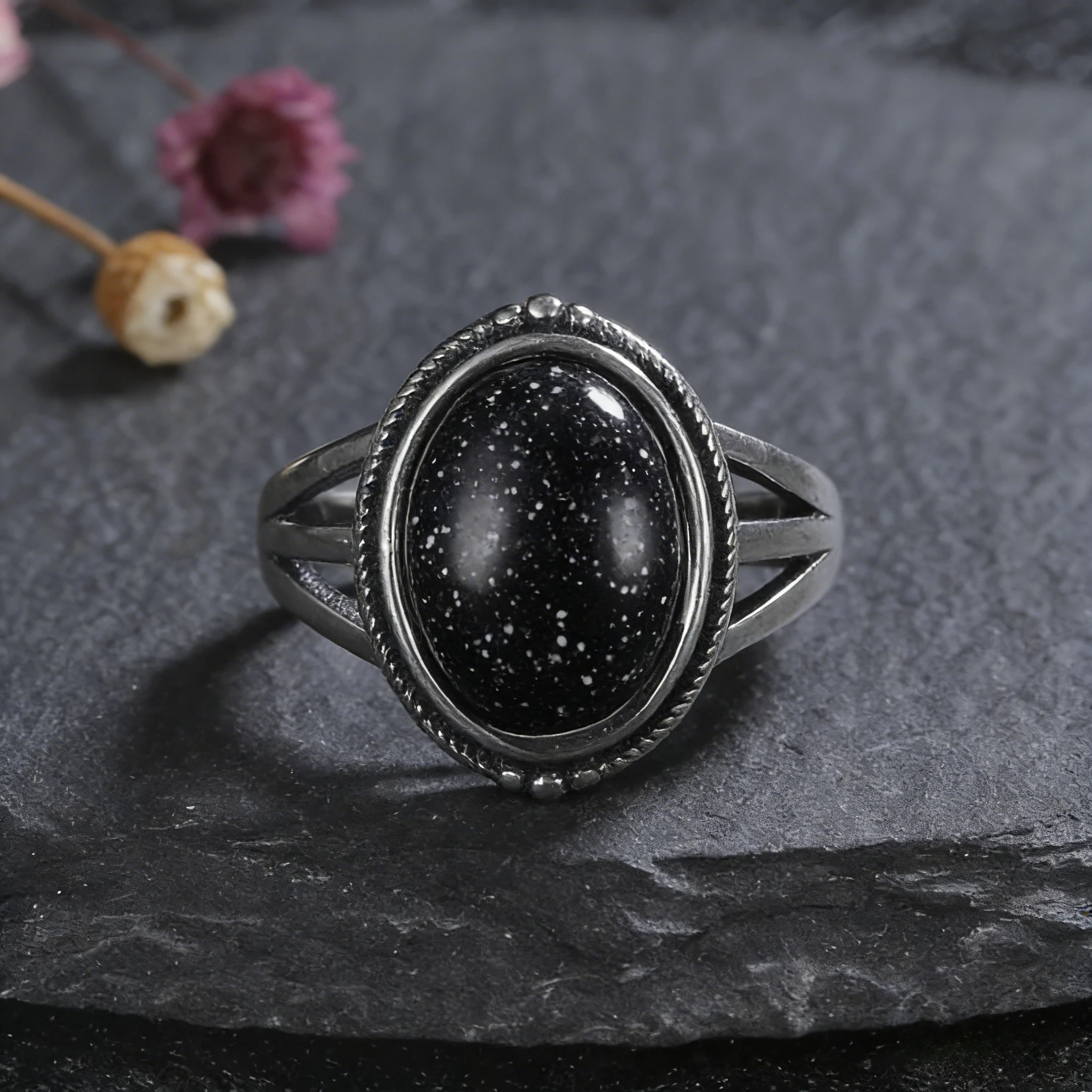 

Vintage Oval Blue Sandstone Ring for Women, Antique Silver Tone Created Boho Retro Promise Ring for Daily Jewelry Gift Wholesale