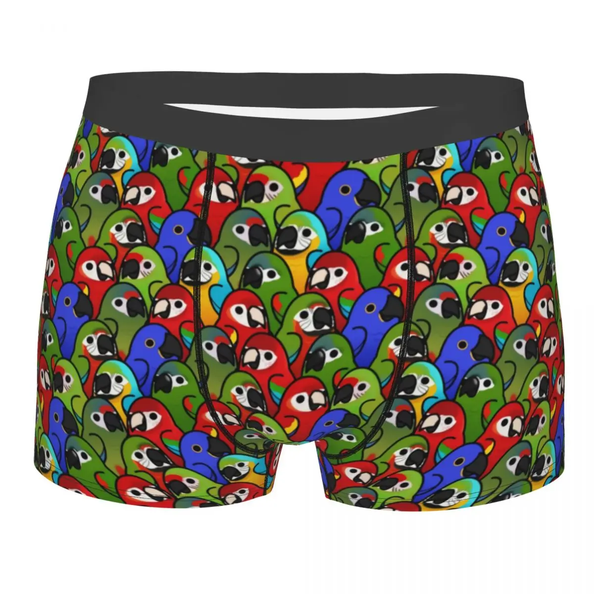 Custom Too Many Birds Macaw Squad Pattern Boxer Shorts For Men 3D Print Underwear Panties Briefs Stretch Underpants