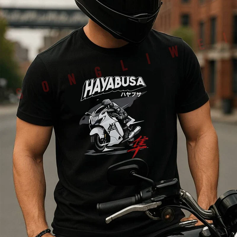 

Модная футболка с логотипом Speed Totem HAYABUSA, мотоциклетная летняя хлопковая футболка с короткими рукавами, мужская и женская уличная одежда, свободные футболки