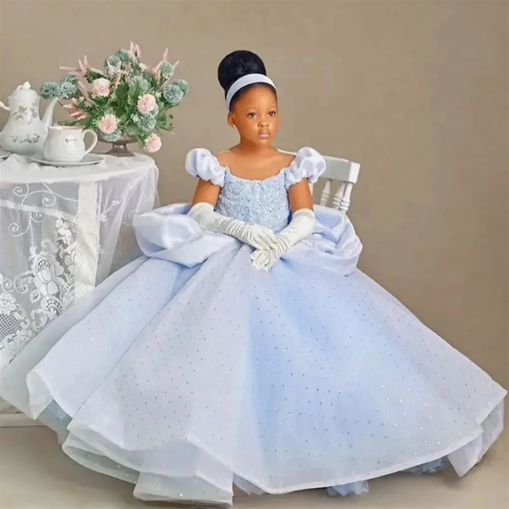 

Customized Sequined Flower Girl Wedding Dress Shiny Princess Dress Kids Birthday Party Dress Child Girls First Communion Gown