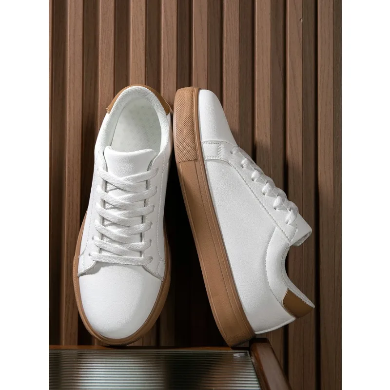 

Fashionable Contrasting White Sneakers, White Shoes, Versatile Outdoor Shoes for Students