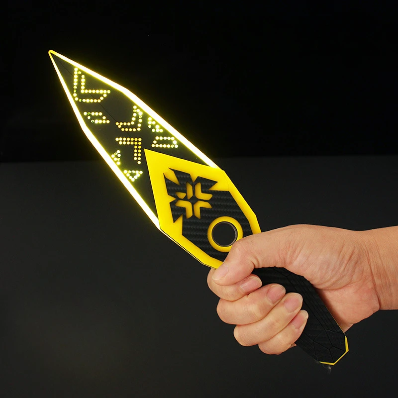 30CM Champions 2023 Kunai Valorant Game Peripherals Acrylic Weapon Model Charging Luminescence Collectible Sword Toy Boy Gifts