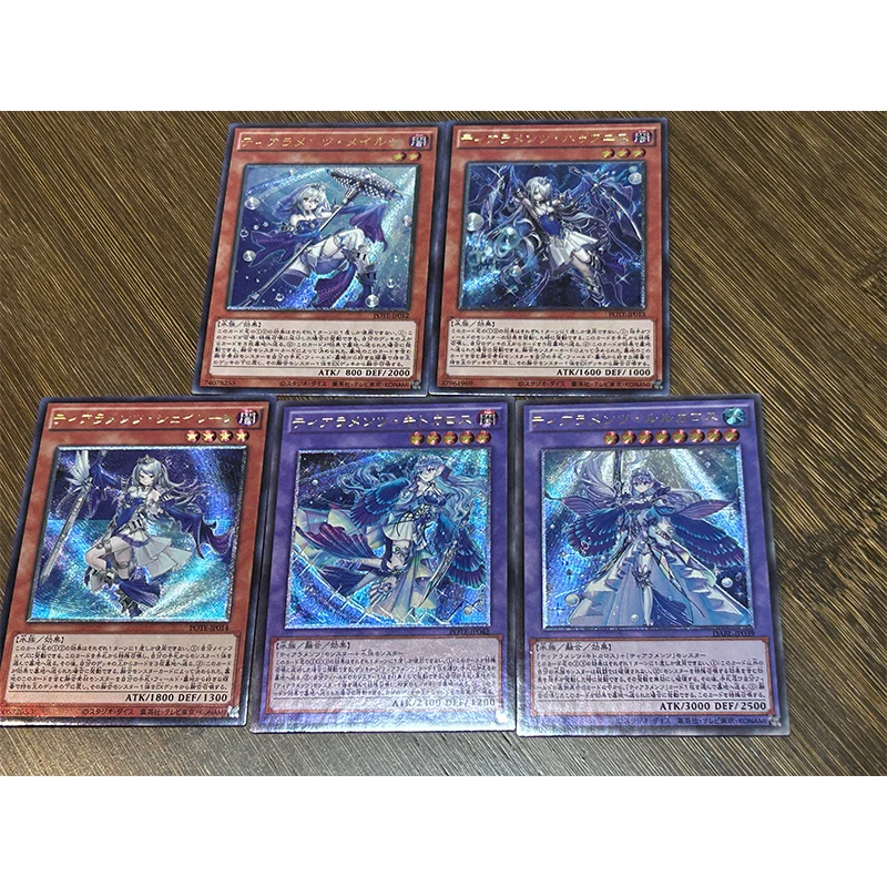 5Pcs/set Yu-Gi-Oh! Tearlaments Merrli Tearlaments Havnis DIY Homemade Game Toys Collection Card Christmas Birthday Gift