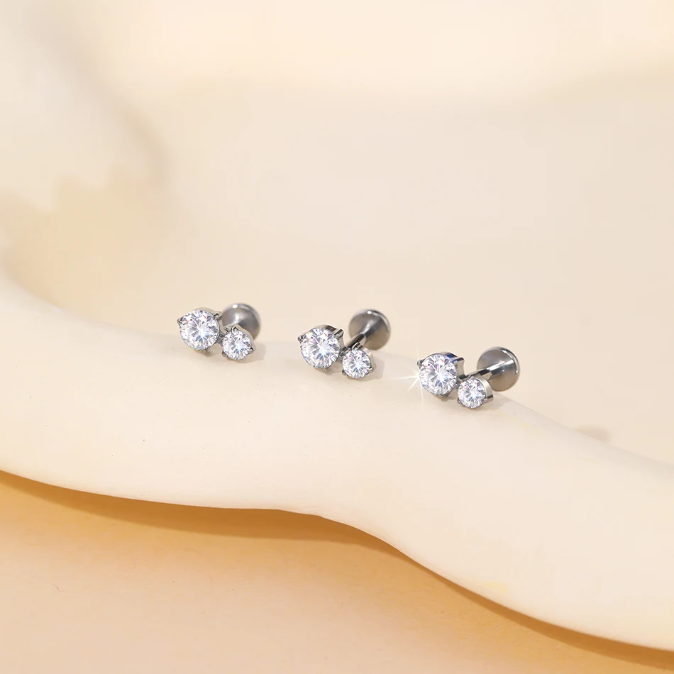150 نمط التيتانيوم زركون وأقراط للنساء داخليا الخيوط الزنمة اللولب الأنف Labret ثقب مجوهرات للجسم