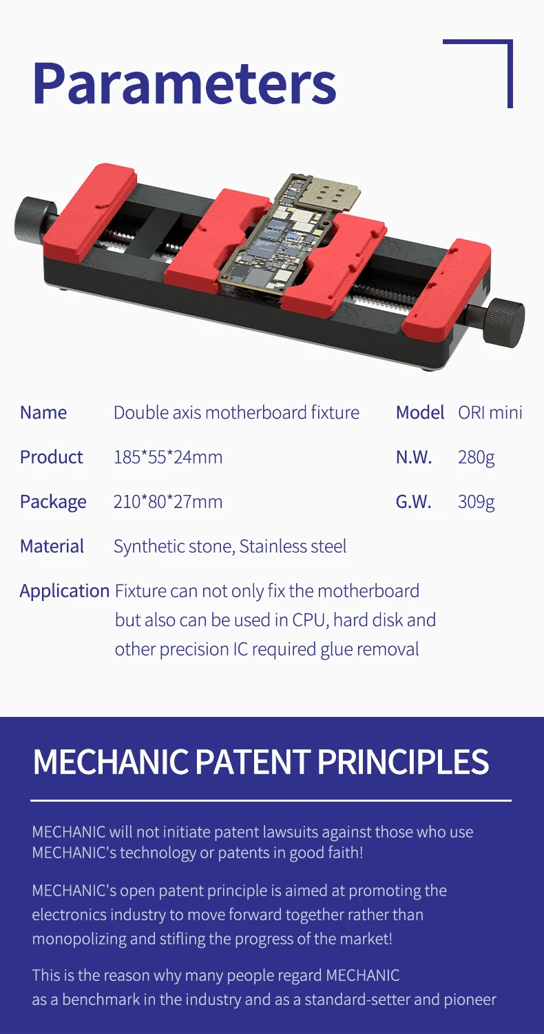 【MECHANIC】 ORI mini Moederbord PCB Armatuur Voor Board Hoge Temperatuur Reparatie Houder Verwijder Lijm BGA Solderen Jigs Gereedschap