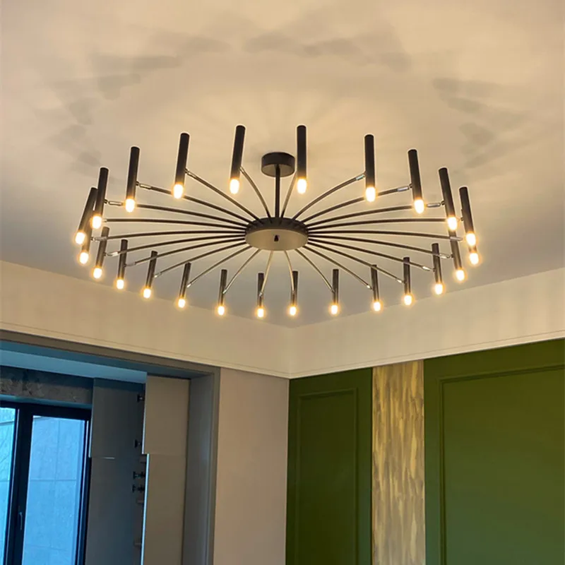 

Pop Chandelier Nordic design adjustable sputnik light For Living Room Bedroom Home black room decor lighting