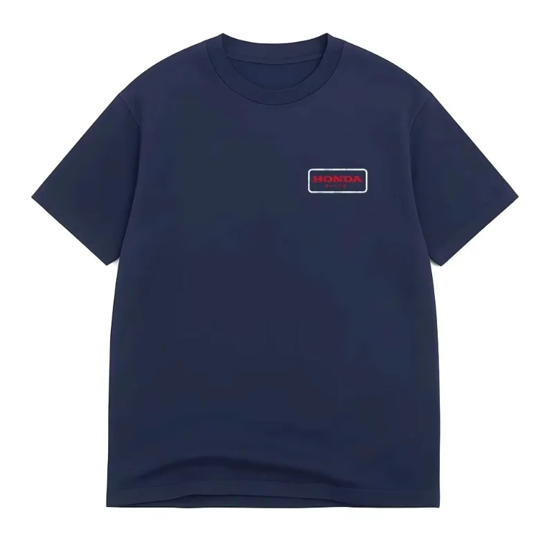 The Racing Man's T-shirt From The Retro Motorcycle Series Features A Loose-necked Short-sleeved Hip-hop Tops Honda Non-wing Tee image 3