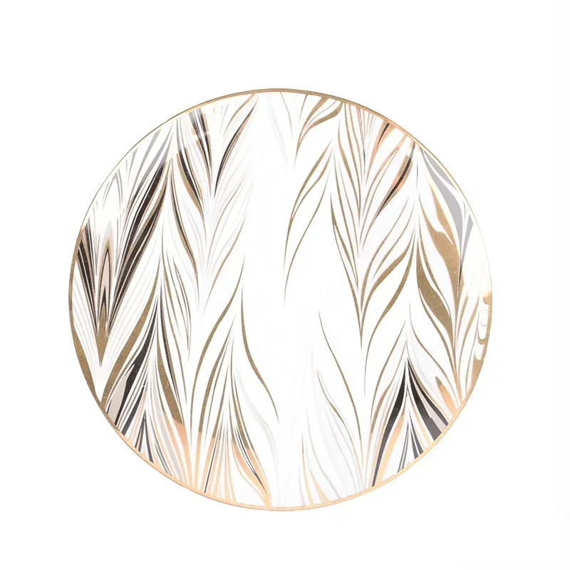 

Свадебная керамическая тарелка в скандинавском стиле, роскошные золотые сервировочные кухонные обеденные наборы, рестораны, плоская посуда, кухонная посуда, набор посуды