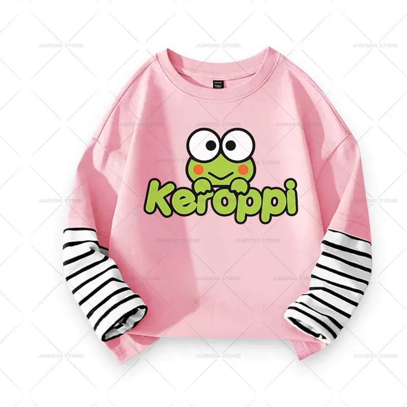 Cute Keroppi Iron on Patches for Clothes Heat Transfers Sanrio Printed Thermal Stickers on T-shirt Decor DIY