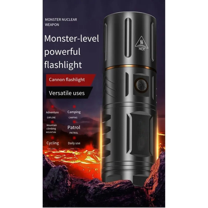 newA10R T40 High-Power LED Flashlight, Long-Lasting Rechargeable Torch with Zoom and Multiple Modes