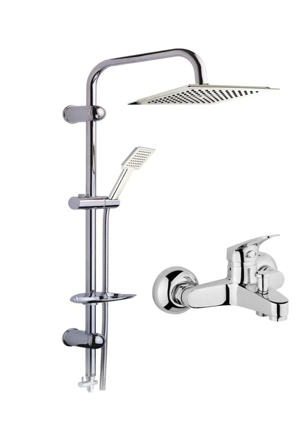 Chrome Bathroom Shower System Set Stainless Steel, Rainfall Shower Head With Handheld Sprayer Bathtub Shower Mixer, Black, Gold