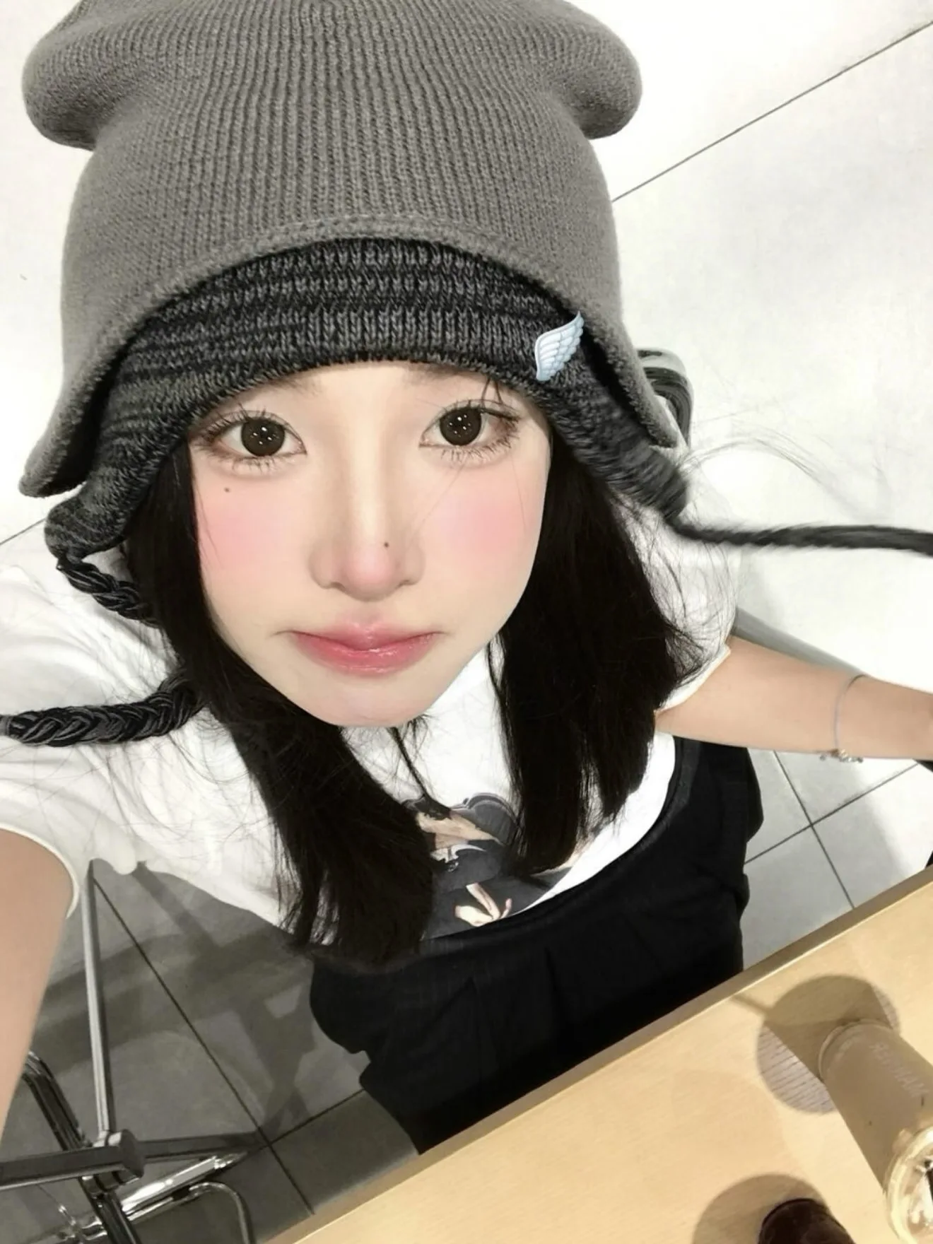 

Coyseio ort Sve Women's T-irt NewJeans Loose Cute Cartoon Anime Girl oulder Summer Cotton round Ne Print Top