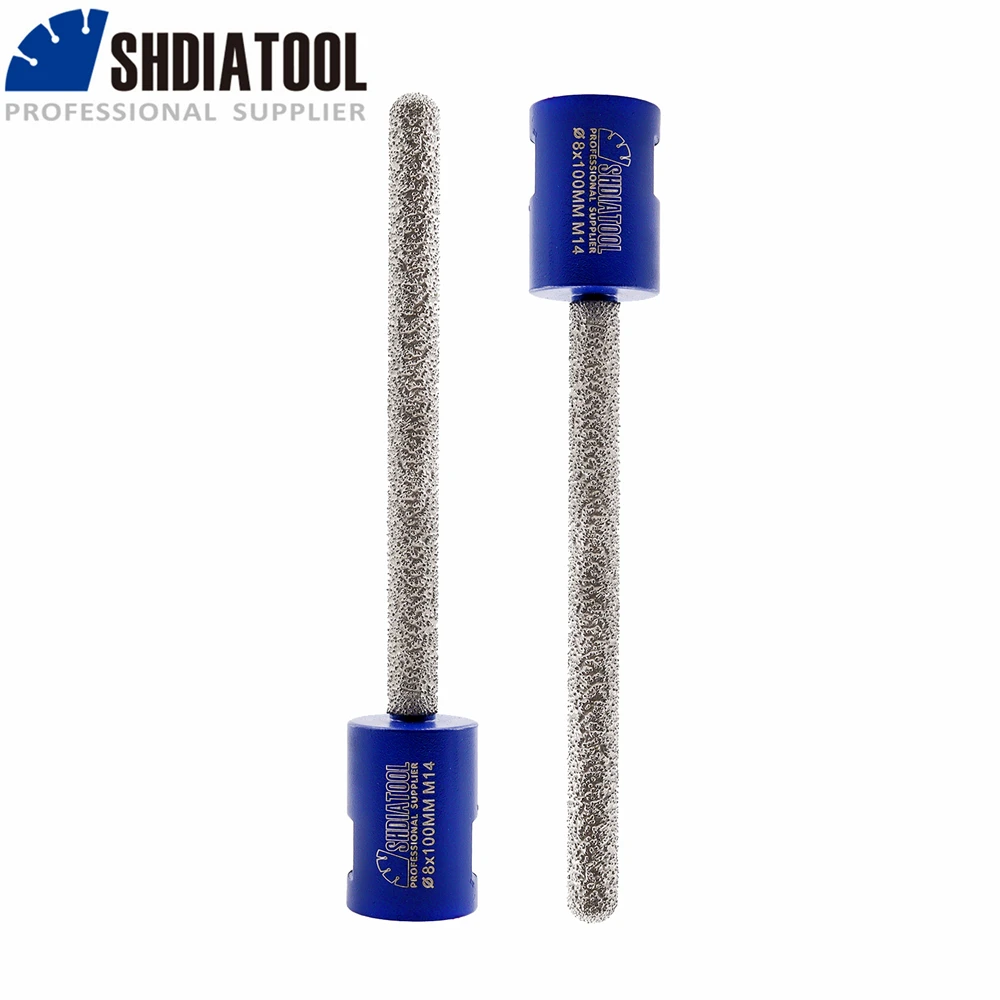 

2pcs SHDIATOOL Raking Mortar Milling Bits Dia8x100mm Diamond Coated Hole Saw Mortar Removal Brick Stone Ceramic Finger Bits