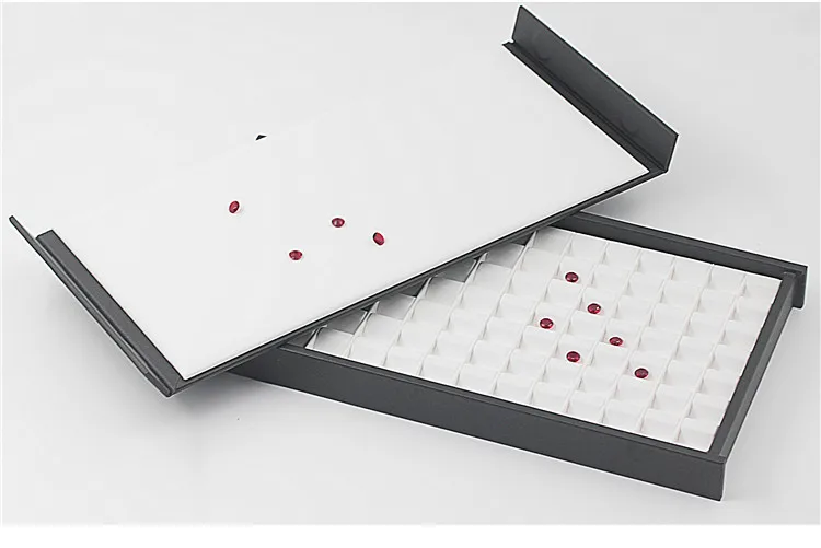 Wholesale large multi-digit gem storage box diamond display box V Groove colorful gems Box PortableGem Display Tray with Lid