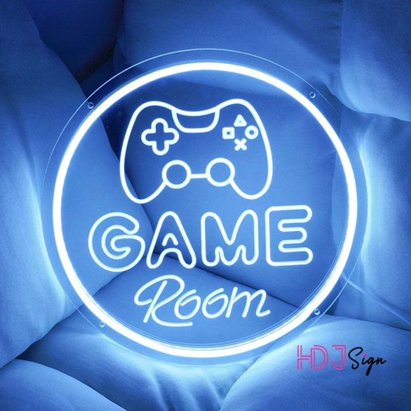 Enseigne lumineuse au néon pour salle de jeu, décor de chambre à coucher, lumières LED, décor mural, lampes au néon Gamer, cadeau d'anniversaire pour garçon