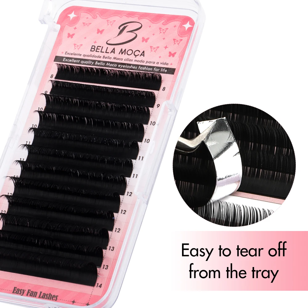 Bella moça Easy Fan Fast Fanning Volume Lashes Autofans Fake Eyelash Extension Faux Mink Eyelashes for Makeup Tools