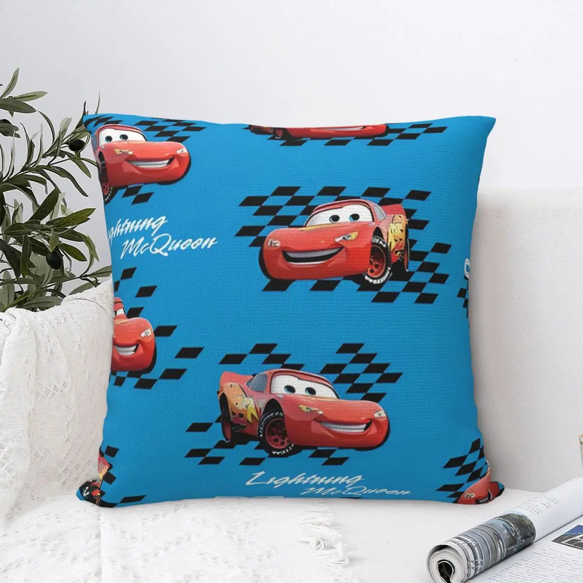 Lightning Mcqueen Pillowcases Merch Soft Polyester Cushion Cover Decorative Pillow Case Cover Sofa Dropshipping Multiple Sizes