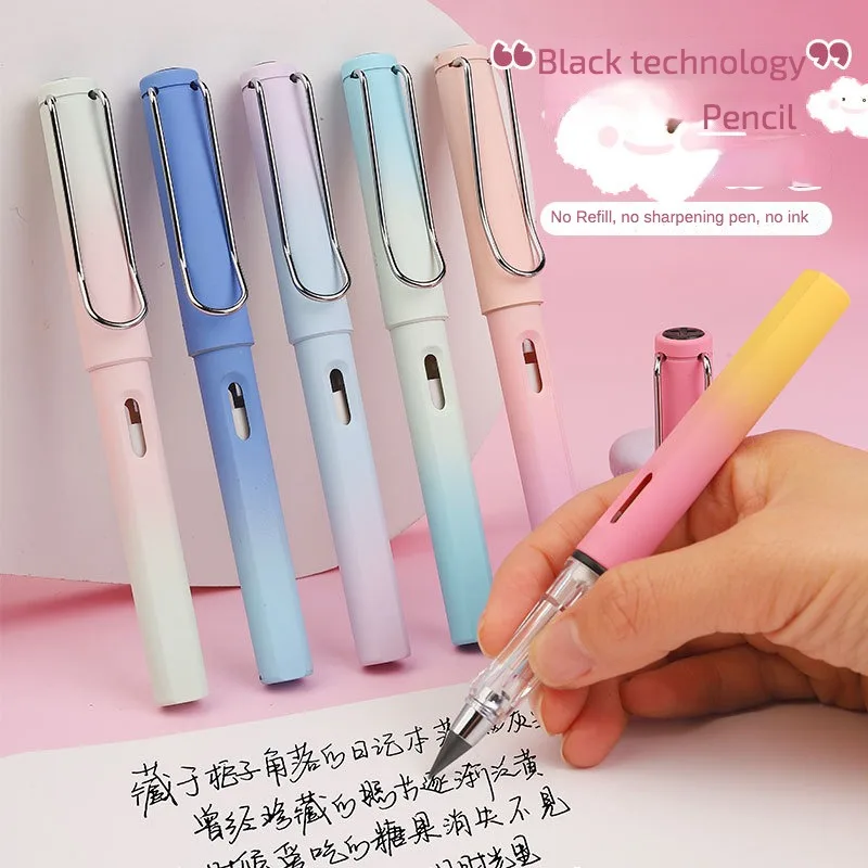 1 Pcs Gradient Color Pencil No Chippingl No Ink Eternal Positive Pose Pencil Painting Writing Erasable Not Easily Broken Pencil