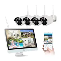 H.265 Wireless CCTV System 15.6 Inch  8CH NVR 4PCS 3MP Outdoor Waterproof Wifi IP Security Camera Video Surveillance Kit