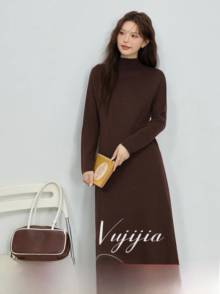 

Новинка: Удлиненный вязаный свитер больших размеров из полиэстера и хлопка, повседневный, с высокой талией, для зимы, в стиле пальто