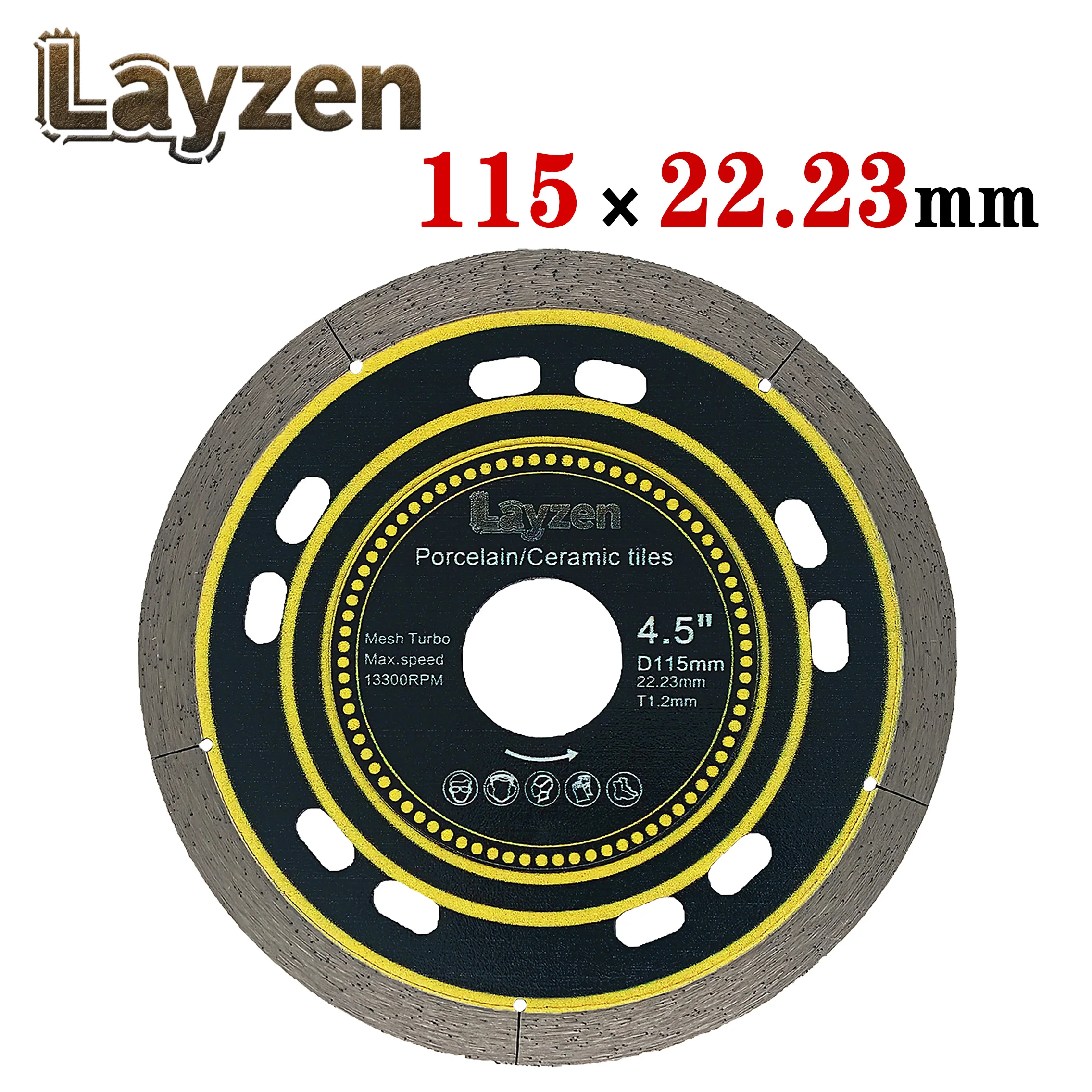 

Layzen 115mm Diamond Saw Blade Brazing Sintered Hot Pressing Disc No Burning No Tooth Loss Wet/Dry Cut For Stone Tile Wall