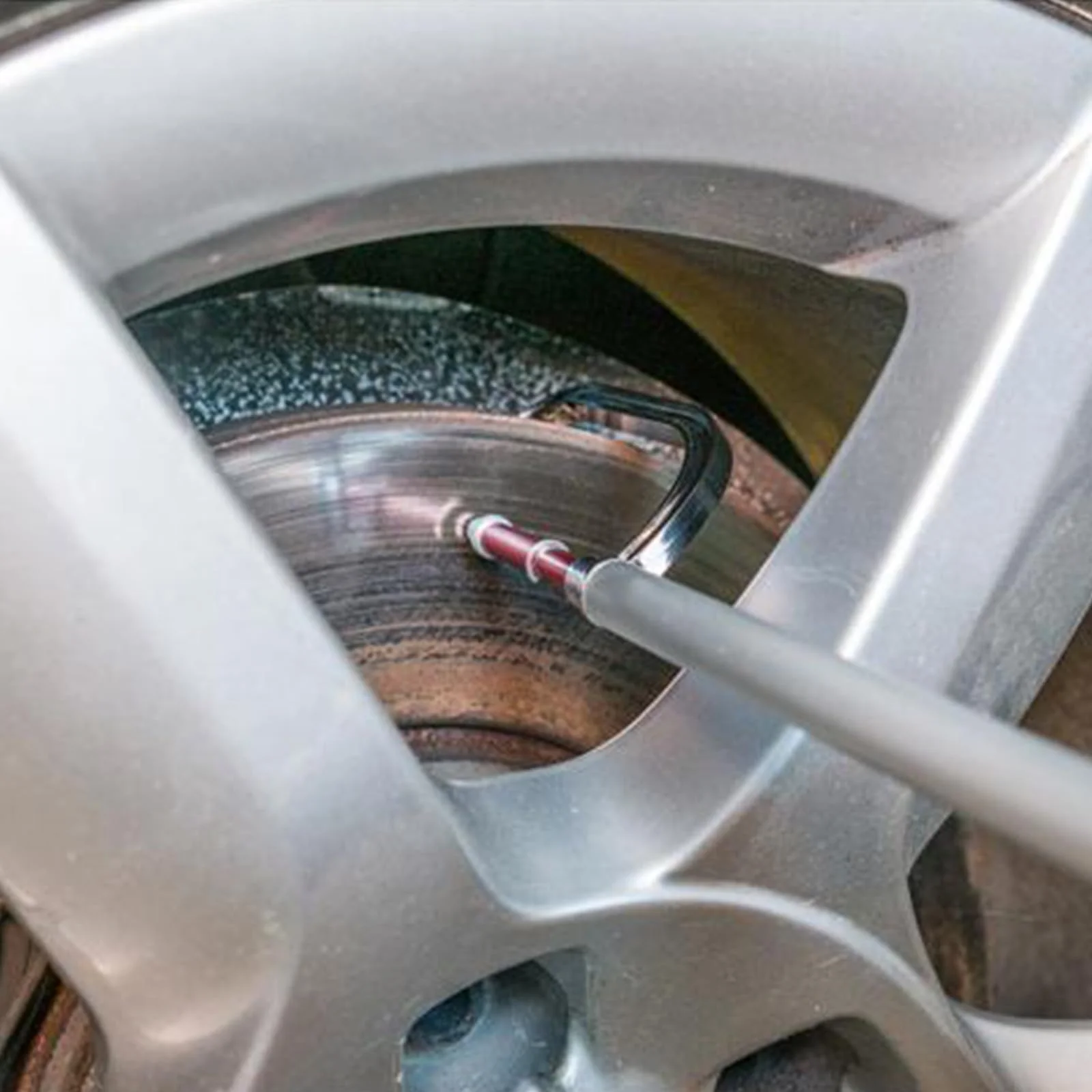 

Non detachable brake disc thickness measuring ruler measuring tool brake pad scale pen wear testing tool inspection pen