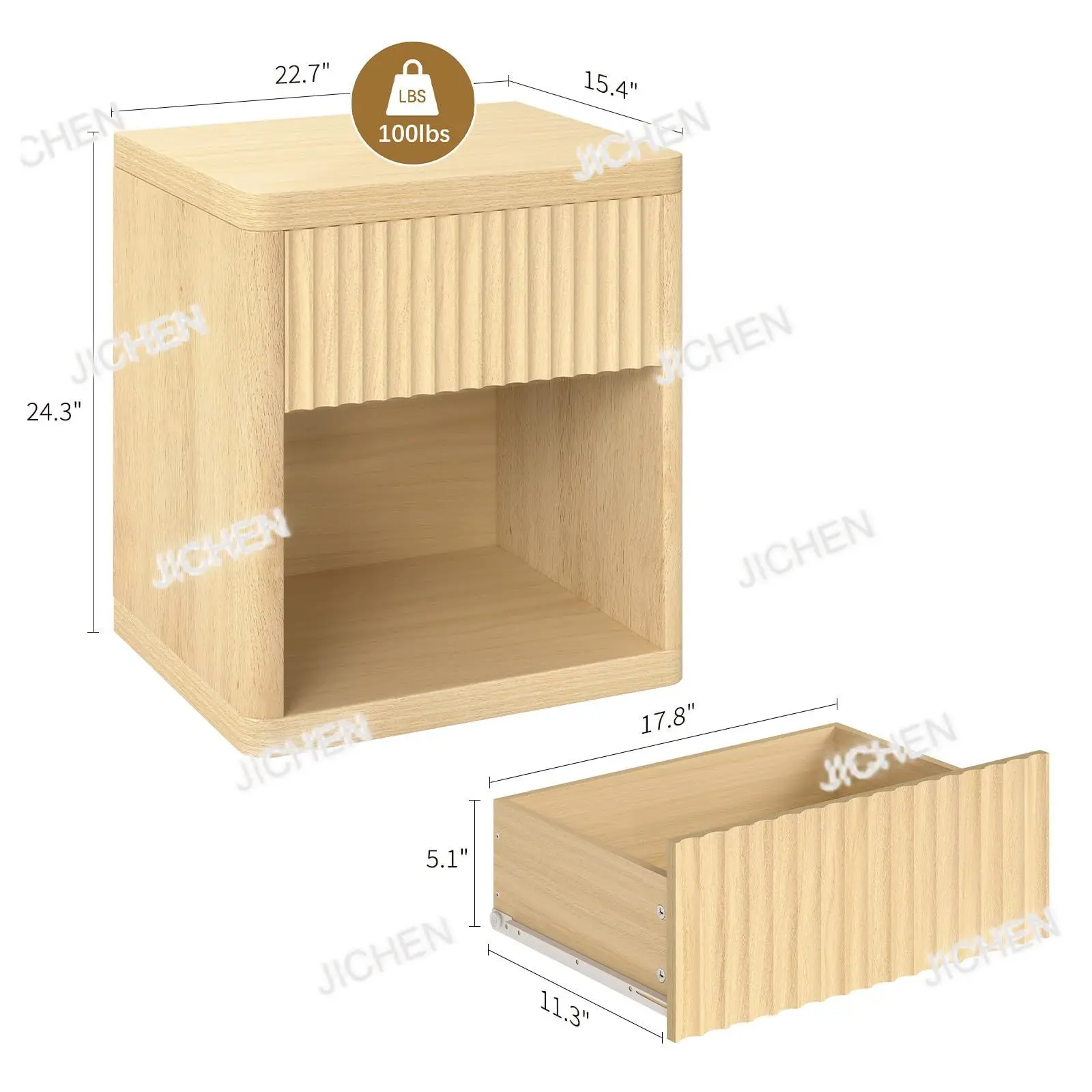 

Neu bedside table with storage space, bedside table, bedroom side table, sofa side table, living room coffee table
