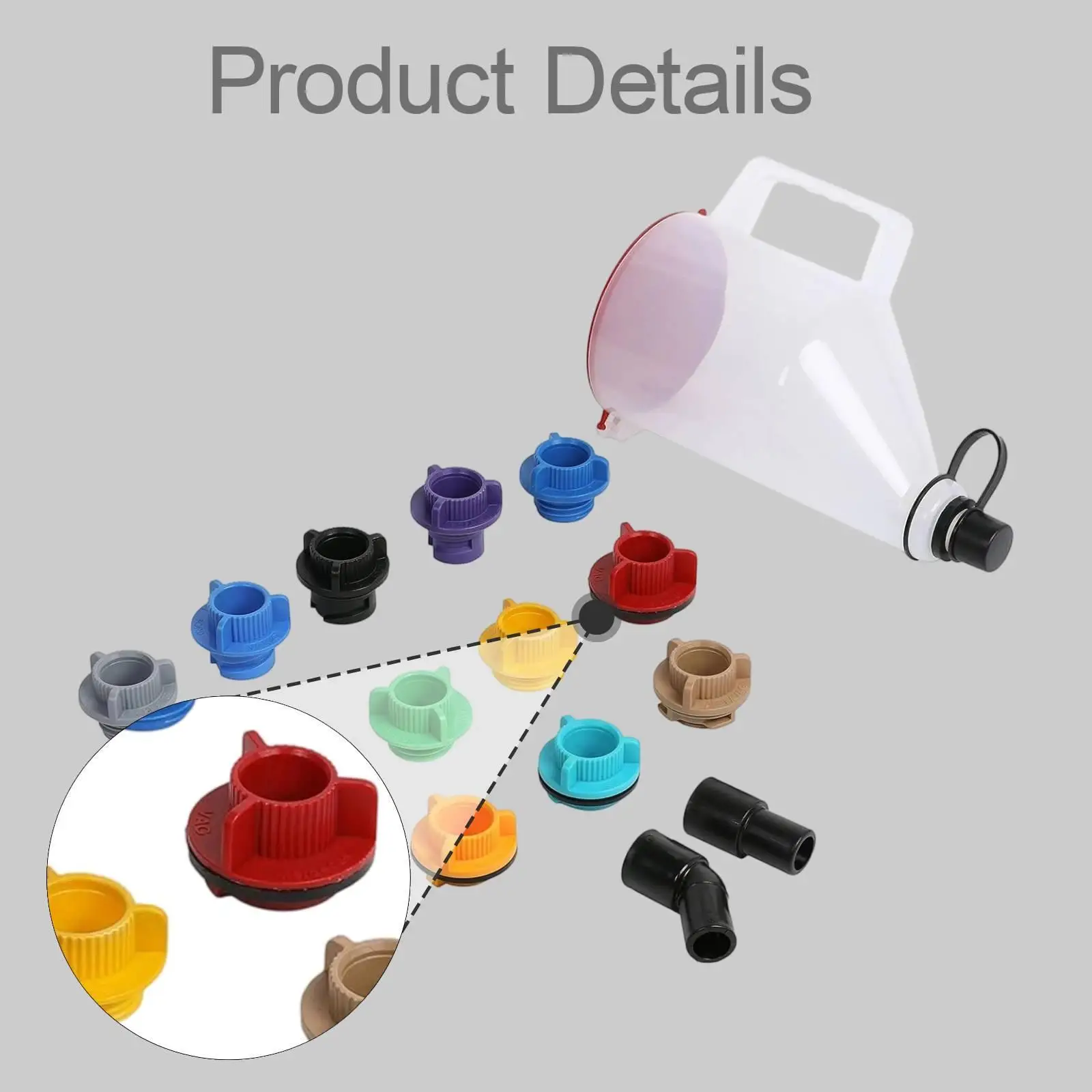 Engine Oil Funnel Leakproof Filling Tool with Straight Extension and Elbow for Offset Deep Fill Ports