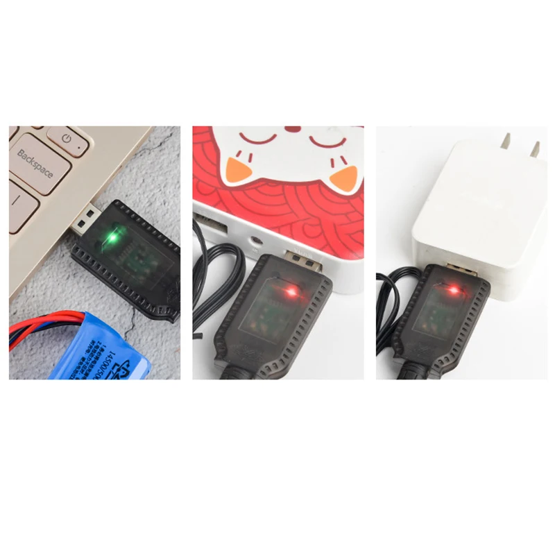 7.4V Lithium Battery Charger USB Cable XH-3P Smart Rechargeable Li-ion Battery Charger Toys Remote