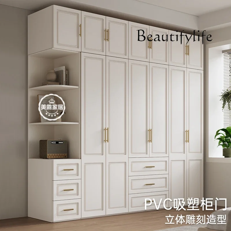 BJ White Closet For Clothes Home Bedroom Organizer Comfortable Storage Cabinet/ Closet Full Save Shelves Shelf Wardrobe Furnitur