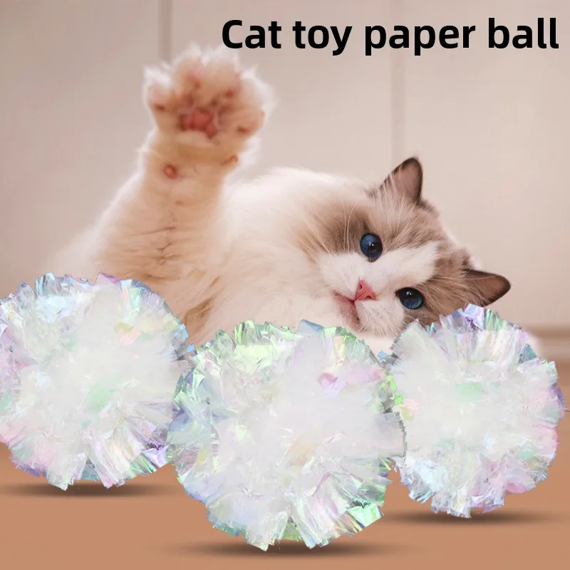 

Cat Toy 10PCS Symphony Ringing Paper Ball Self-Hi Cat Toy Colorful Tin Tissue Ball Pet Ringing Paper Ball