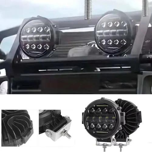 Barra de luz redonda de 7 pulgadas y 150W, lámpara de conducción de trabajo Led DRL de haz alto/bajo para camión, Jeep, todoterreno, SUV, UTV, ATV, LED antiniebla