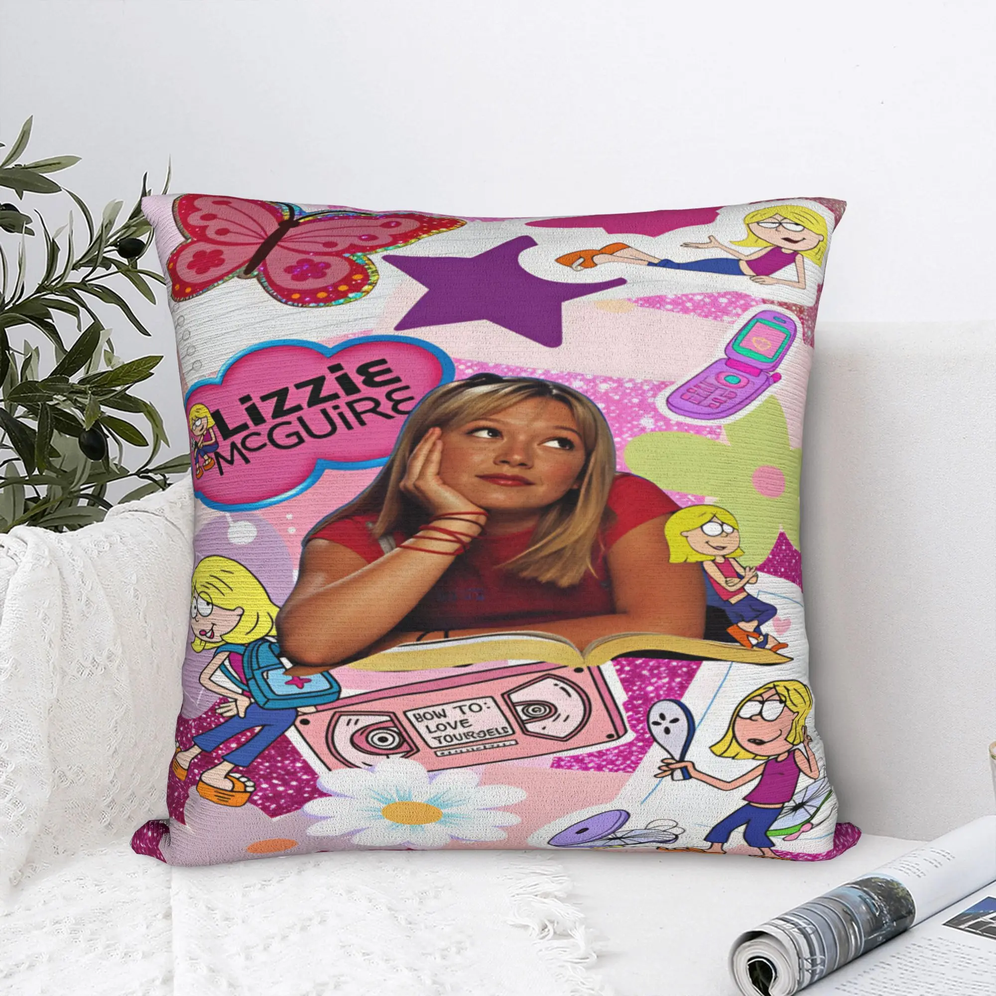 Lizzies Cartoon McGuires Pillow Case  Soft Pillow Cover Kawaii Pillowcases For Sofa Car Home Decor