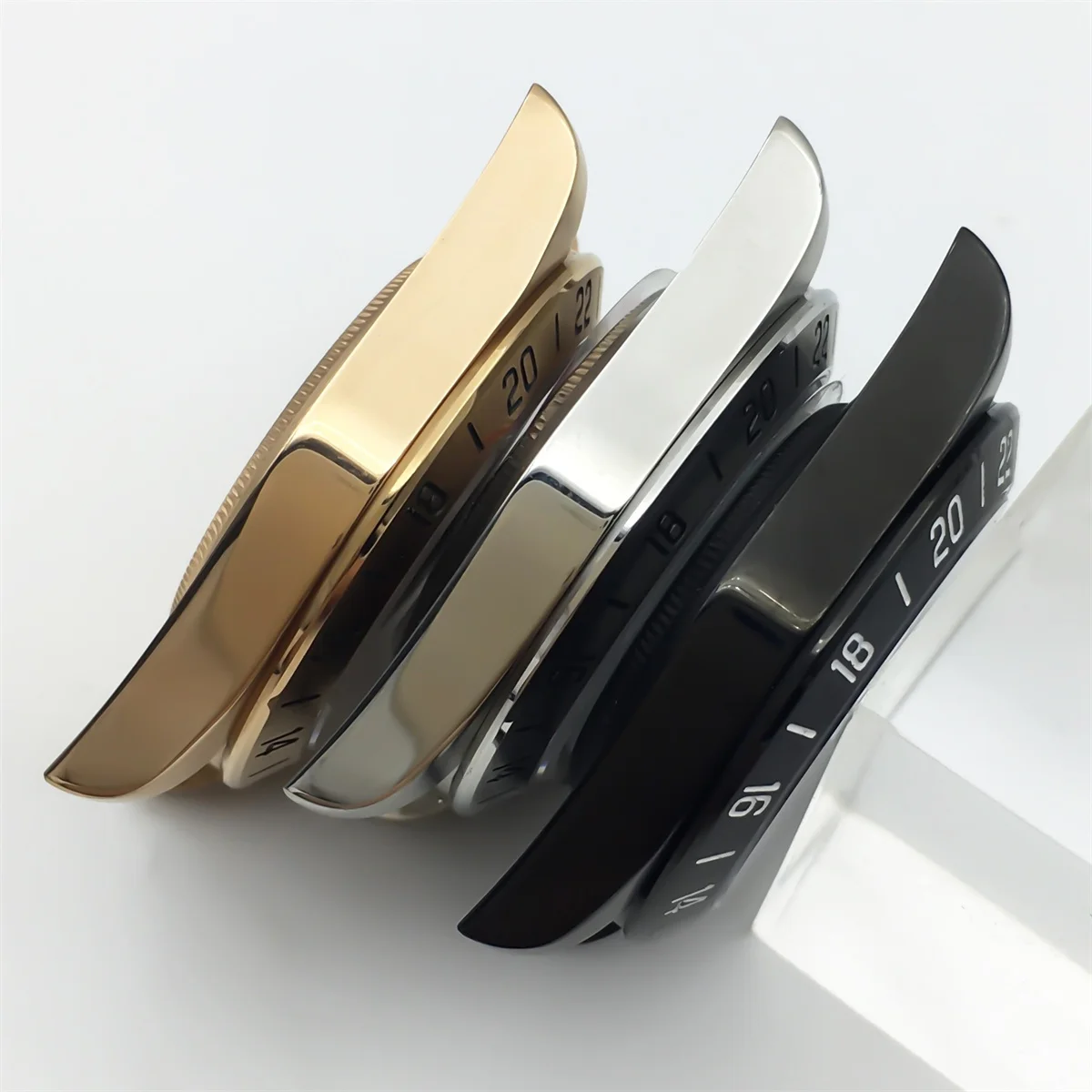 39mm sapphire glass Silver black rose gold case fits NH34 NH35 NH36A NH70 NH72 ETA 2824 PT5000 movement 24 hours GMT fixed bezel