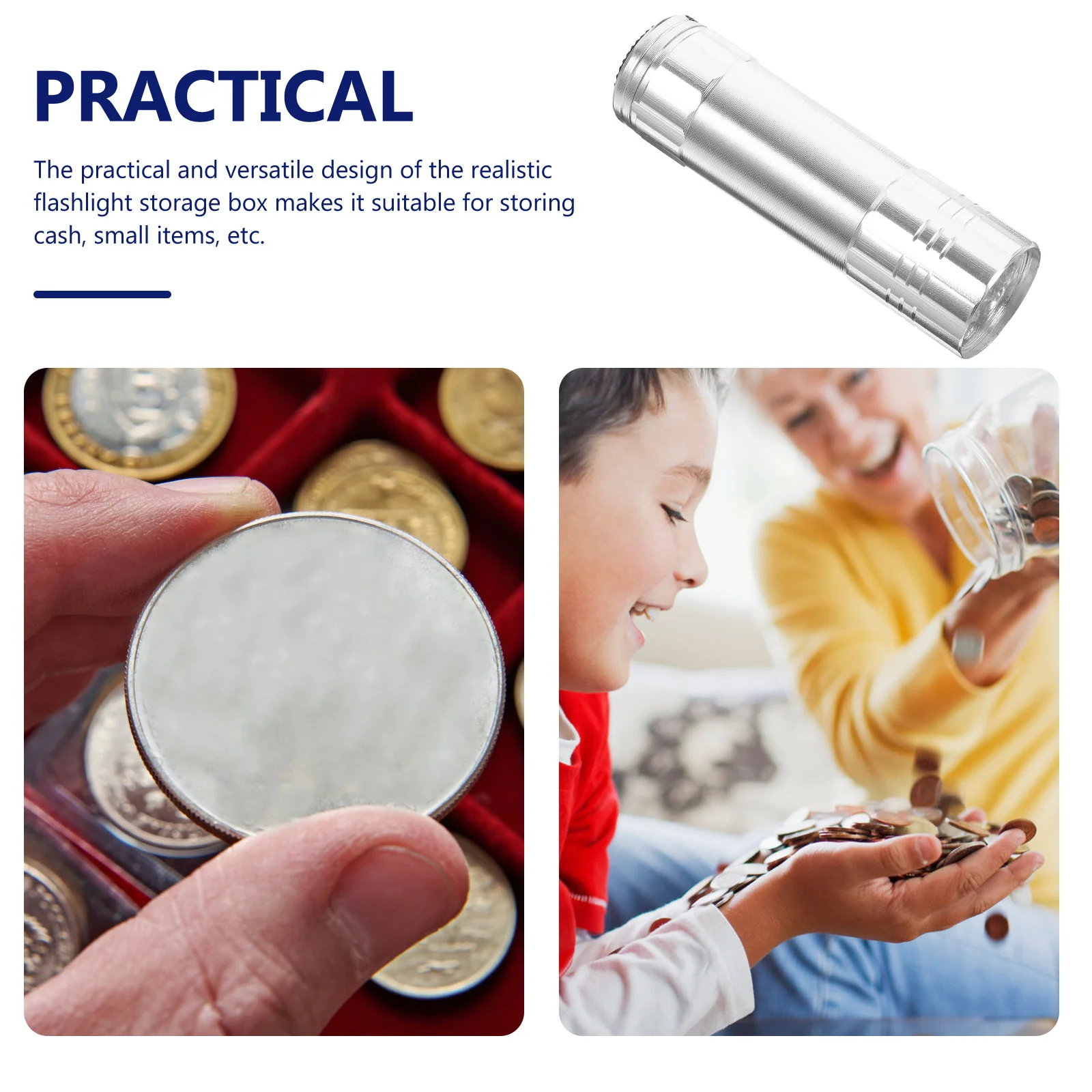 Key Box Flashlight Hiding Travel Chain Pill Container Secret Compartment Cans Aluminum Alloy Places for Valuables