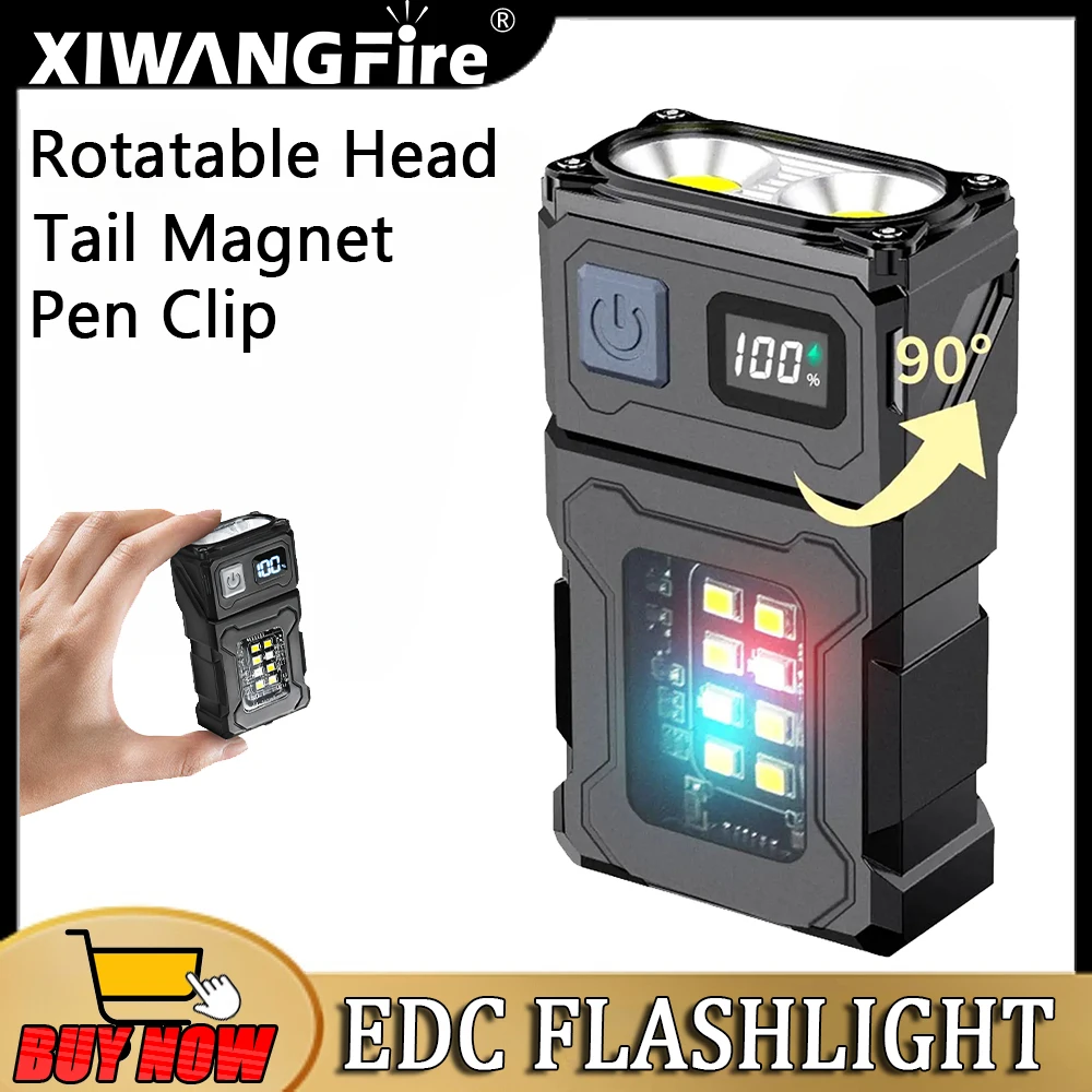 Mini LED Handheld Taschenlampen USB Aufladbare LED COB Arbeit Lichter Wasserdicht Schlüsselbund Notfall Laterne Für Outdoor Camping