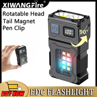 Mini LED Handheld Flashlights USB Rechargeable LED COB Work Lights Waterproof Keychain Emergency Lantern For Outdoor Camping