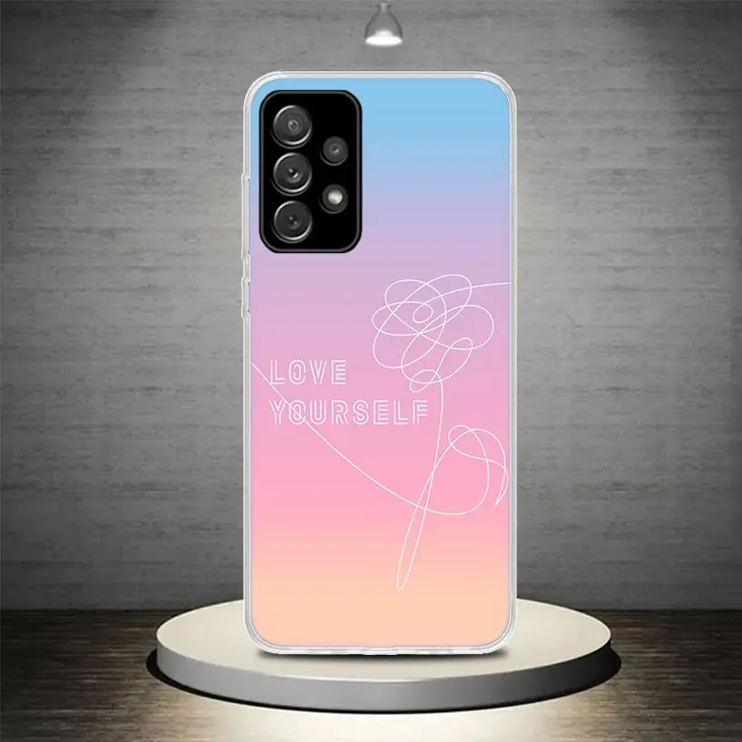 Love Yourself Flower Heart Line Kpop Phone Case Fundas For Samsung Galaxy A51 A50S A71 A70 A41 A40 A31 A30S A21S A20E A11 A10S A