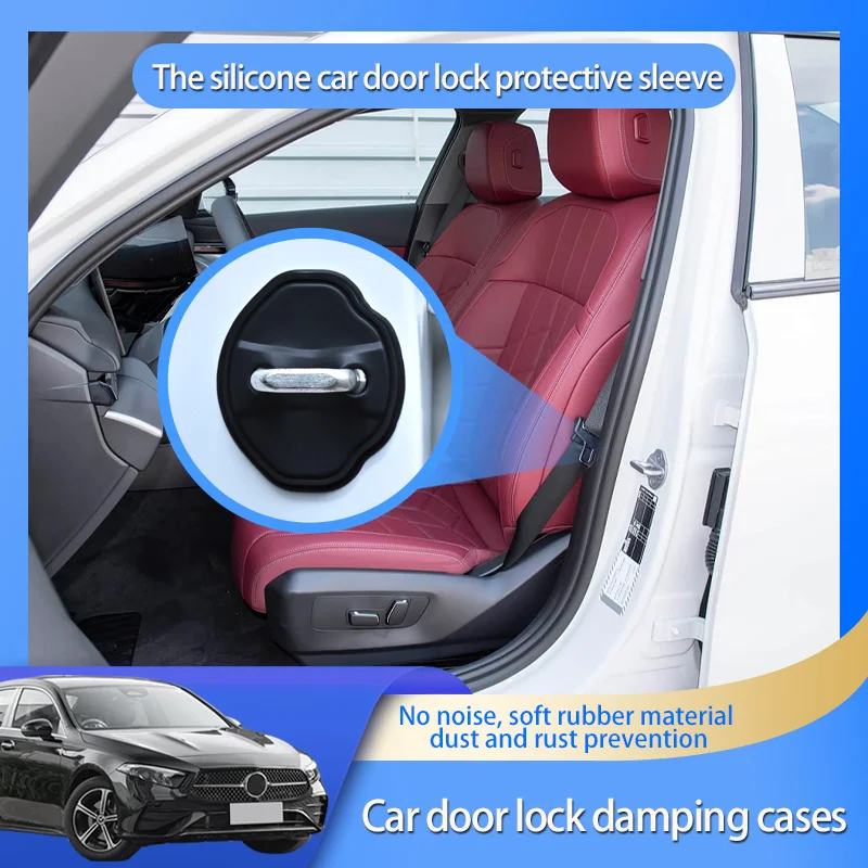 Автомобильные аксессуары для Mercedes Benz A Class A180 A200 W168, крышка дверного замка, силикагель, автомобильный Стайлинг, защитные наклейки Автомобильные аксессуары для Mercedes Benz A Class A180 A200 W168, крышка дверного замка, силикагель, автомобильный Стайлинг, защитные наклейки