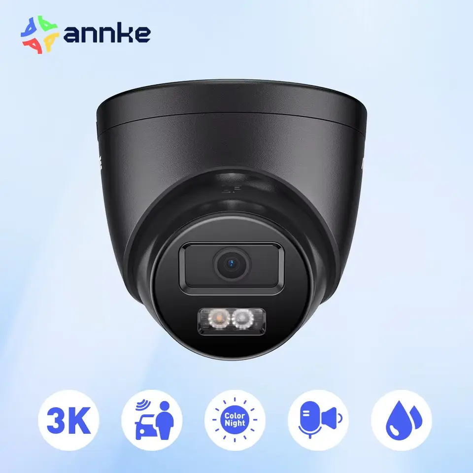 Annke 5MP PoE Security Camera with Dual Light Night Vision & Built-In Mic, IP67